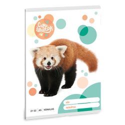   Ars Una: Cuki Vörös Panda Vonalas Füzet A/5 21-32 (Ars Una, 53623096)