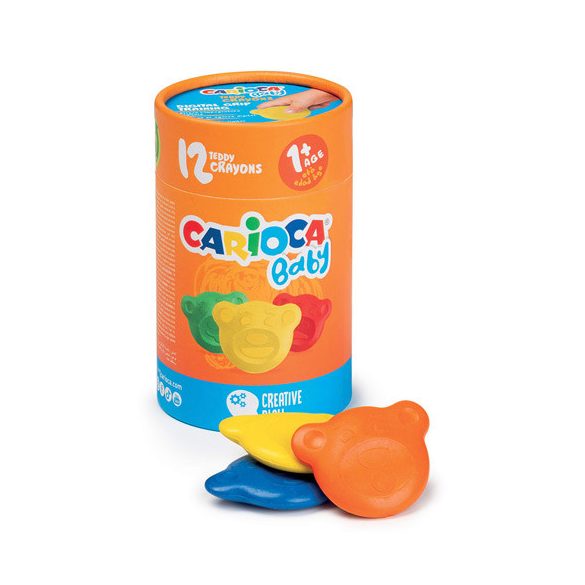 Maci Formájú Baby Teddy 12 Db-os Zsírkréta Szett - Carioca (Carioca, 43957)