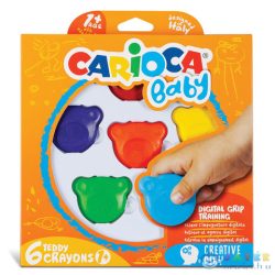   Maci Formájú Baby Teddy Zsírkréta 6 Db-os - Carioca (Carioca, 42956)