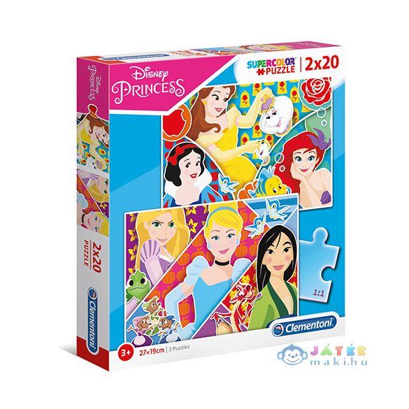 Disney Hercegnők Supercolor 2 Az 1-Ben Puzzle 2X20Db-os - Clementoni (Clementoni, 24766)