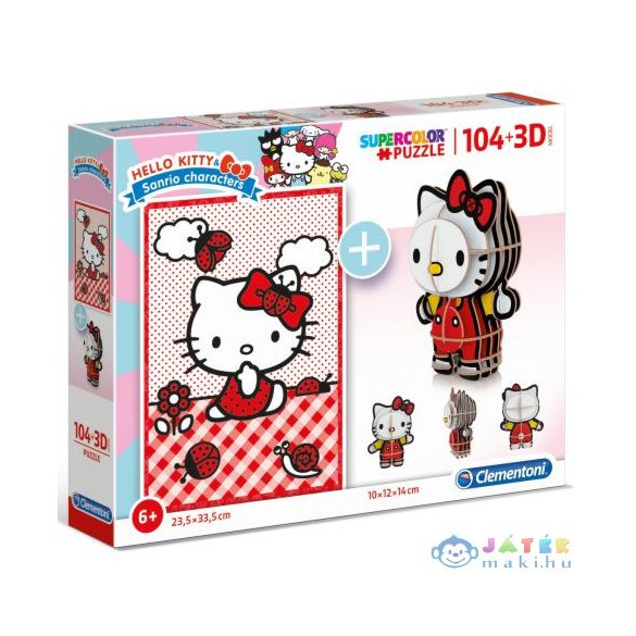 Clementoni: Hello Kitty 2 Az 1-Ben 104Db-os Puzzle És Modell Figura (Clementoni, )