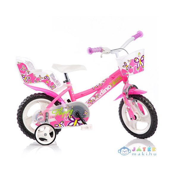 Flappy Rózsaszín-Fehér Kerékpár 12-Es Méretben (Dino Bikes, 126RL-02)
