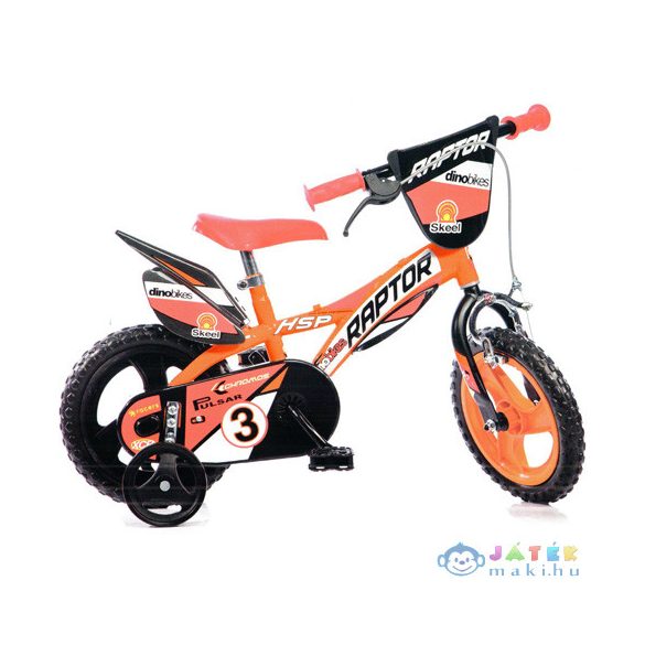 Raptor Narancssárga Kerékpár 12-Es Méretben (Dino Bikes, 612L-RP)
