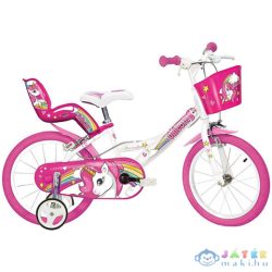   Unikornis Rózsaszín-Fehér Kerékpár 14-Es Méretben (Dino Bikes, 144R-UN)