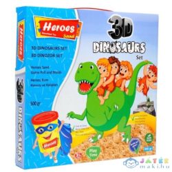   Kinetic Sand: Heros Dinoszauruszos Homokgyurma Szett Kiegészítőkkel 500G-os (ER Toys, KUM-031)