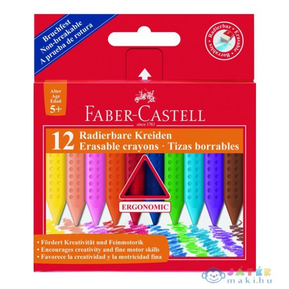 Faber-Castell 12 Db-os Radírozható Vékony Zsírkréta Készlet, (Faber-Castell, 122520)