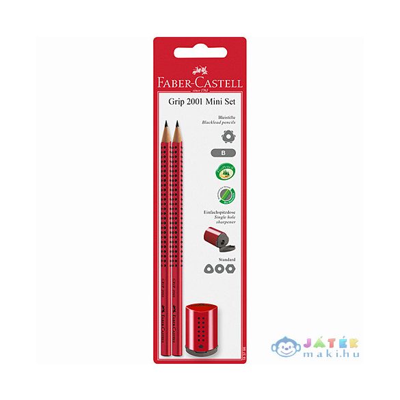 Faber-Castell: Grip 2001 B-S Grafit Ceruza Szett Hegyezővel (Faber-Castell, 183798)