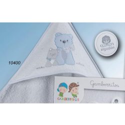   Gamberritos fürdőlepedő kapucnis 100x100cm kutya fehér/kék 10400