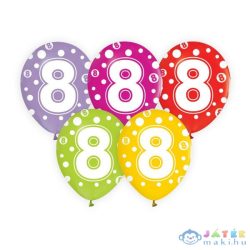   Színes, Pöttyös Számos Lufi 5 Darabos Szett - 8 (GoDan, GZ-CYF8)