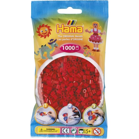 Hama Vasalható Gyöngy - 1000 Db-os Piros Színű Midi (Hama, HAMA 20722)