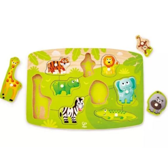 Hape Fogantyús Puzzle - Vadállatok (Hape, HP E1405A)