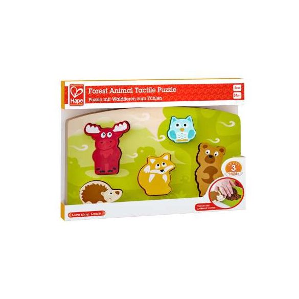 Hape Tapintós Puzzle-Erdei Állatok (Hape, HP E1621A)