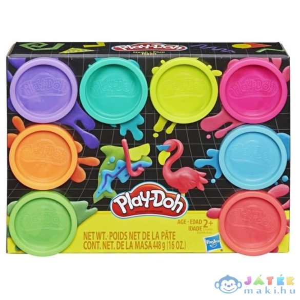 Play-Doh: 8 Darabos Színvarázs Neon Gyurmakészlet (HASBRO, E5044)