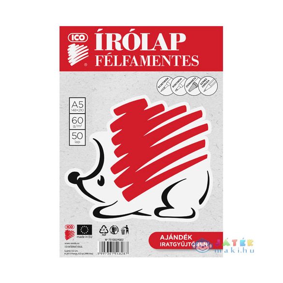 Ico: Süni Félfamentes Írólap A/5-Ös Méretben 50 Lap (ICO, 7510039002-548287)