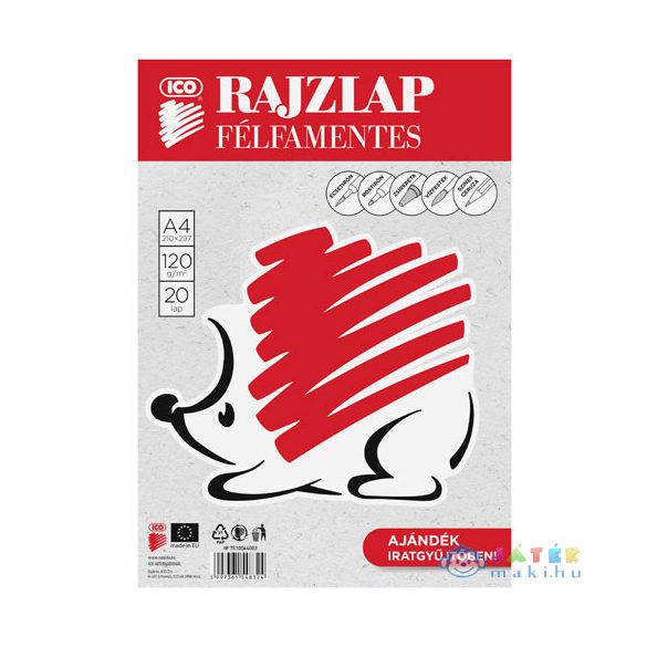 Ico: Süni Félfamentes Rajzlap A/4-Es Méretben 20 Lap (ICO, 7510044002-548324)