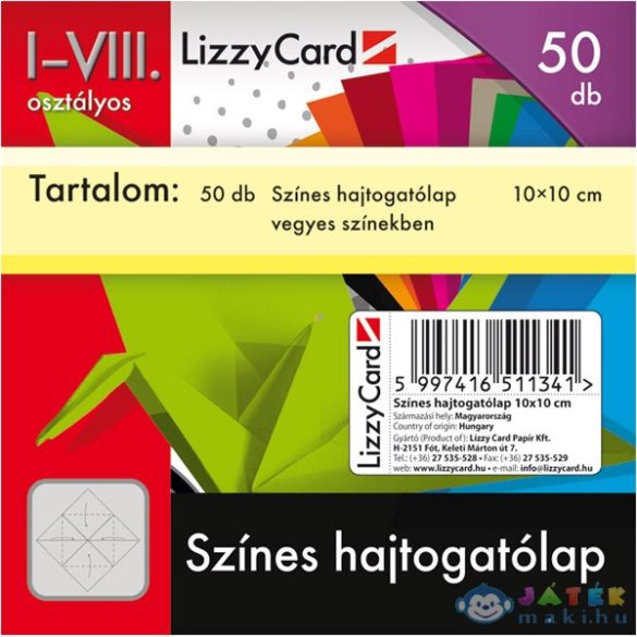 Színes Hajtogatólap - 10X10 Cm - 50 Db (Lizzy Card, 657)