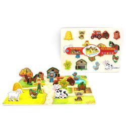   A Farm Állatai Fa Kétoldalú Forma Puzzle (Magic Toys, MKO361091)