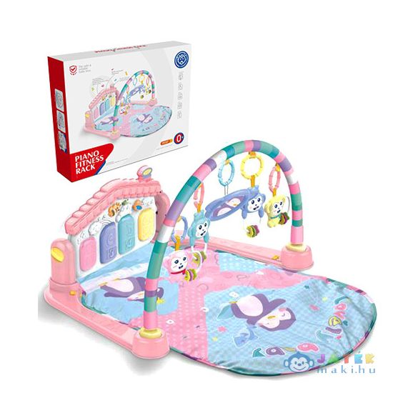 Baby Fitness Zenélő És Foglalkoztató Játszószőnyeg Lábzongorával Pink Színben (Magic Toys, MKJ429793)