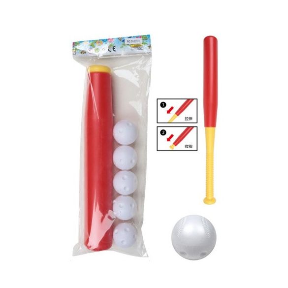 Baseball Szett Összecsukható Ütővel És 5Db Labdával (Magic Toys, MKO528113)