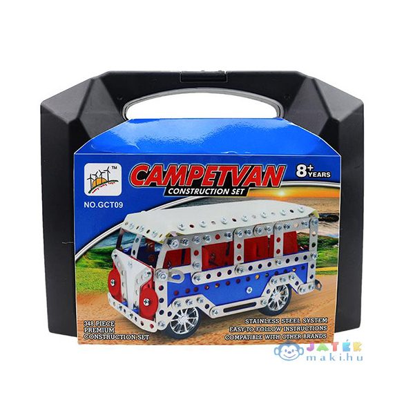 Campervan Busz Modell Fém Építőjáték 348Db-os Szett Bőröndben (Magic Toys, MKL524597)