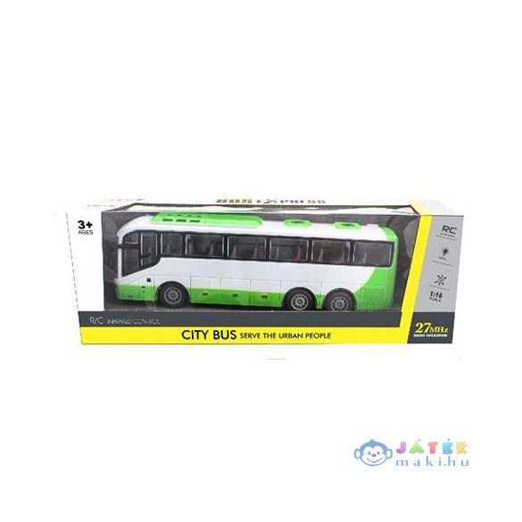 City Bus Távirányítós Zöld-Fehér Busz (Magic Toys, MKM562972)