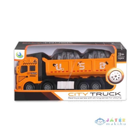 City Truck: Négytengelyes Fém Teherautó Modell Billencses Felépítménnyel - Fénnyel És Hanggal (Magic Toys, MKL261068)
