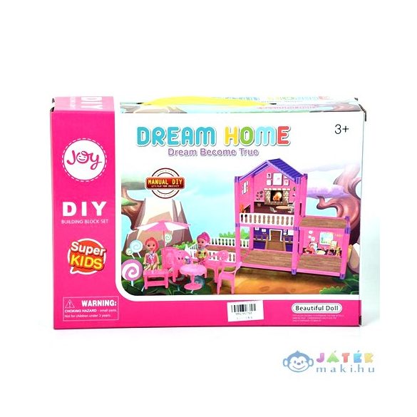 Dream Home Pink Építhető Babaház Kiegészítőkkel (Magic Toys, MKL560768)