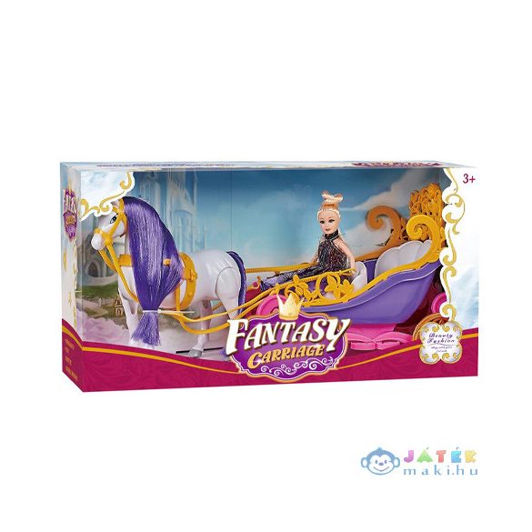 Fantasy Carriage Mesés Nyitott Hintó Lóval És Babával (Magic Toys, MKM566734)