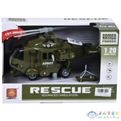   Harci Helikopter Fénnyel És Hanggal 1/20 - Zöld (Magic Toys, MKL077594)