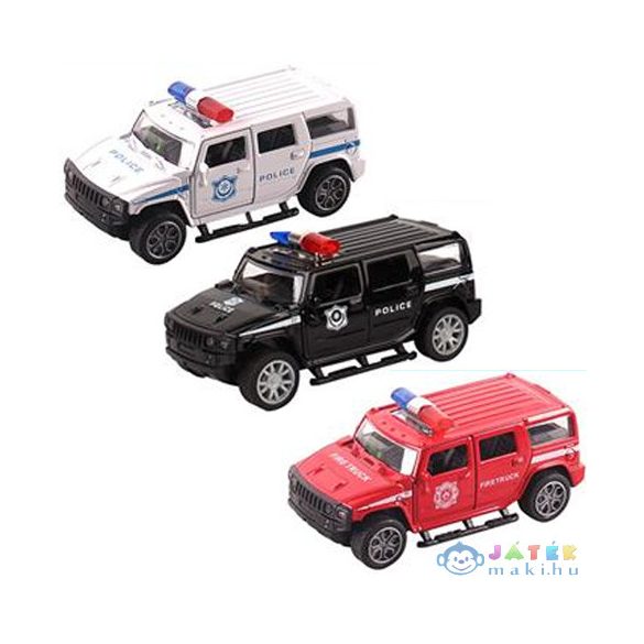 Hátrahúzós Rescue Hummer Kisautó Fénnyel És Hanggal 1/32 Többféle Változatban (Magic Toys, MKL621149)