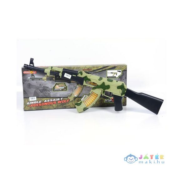 Jungle Assult Gépfegyver Terepmintával És Fénnyel (Magic Toys, MKK300516)
