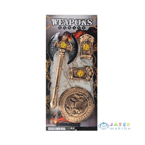 Középkori Bárd Pajzzsal És Kézfej Védővel 4Db-os Szett (Magic Toys, MKL543308)