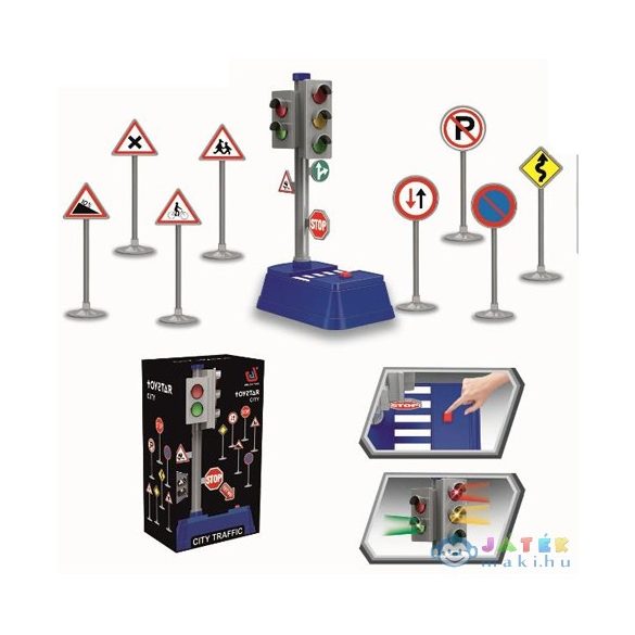 Közlekedési Táblák 9 Db-os Játékszett Fénnyel (Magic Toys, MKL587723)