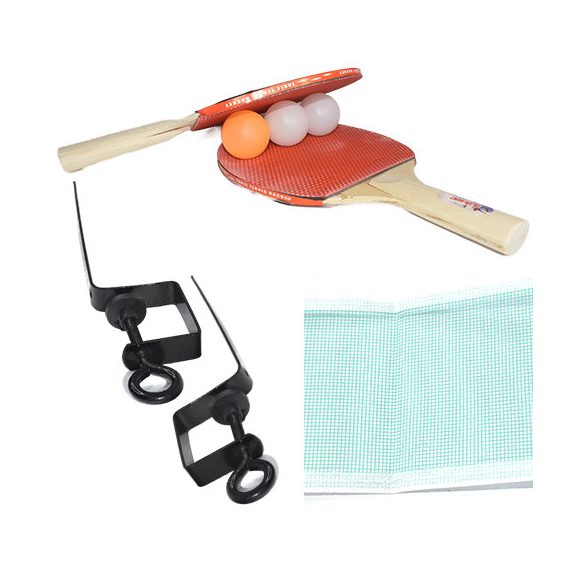 8 db-os pingpong szett ütővel, labdákkal, hálóval és hálótartóval (Magic Toys, MKM690448)
