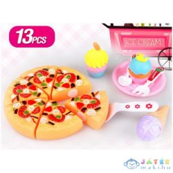   Pizza Játékszett Édességekkel 13Db-os (Magic Toys, MKL183722)