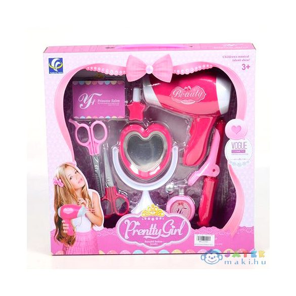 Pretty Girl Pink Fodrász Szett Ollóval És Hajszárítóval (Magic Toys, MKL537953)