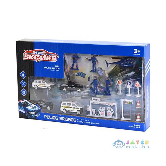 Rendőrségi Készlet Járművekkel, Játékfigurákkal És Kiegészítőkkel 16Db-os Szett (Magic Toys, MKL384116)