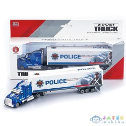   Rendőrségi Konténerszállító Kamion 1:58-As Méretben (Magic Toys, MKL036293)