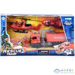   Rescue Team Tűzoltósági Játék Szett Járművekkel (Magic Toys, MKK393540)