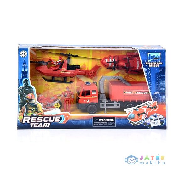 Rescue Team Tűzoltósági Játék Szett Járművekkel (Magic Toys, MKK393540)