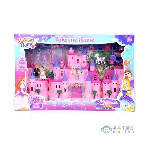 Rózsaszín Kastély Hintóval, Figurákkal És Fényekkel (Magic Toys, MKK292587)