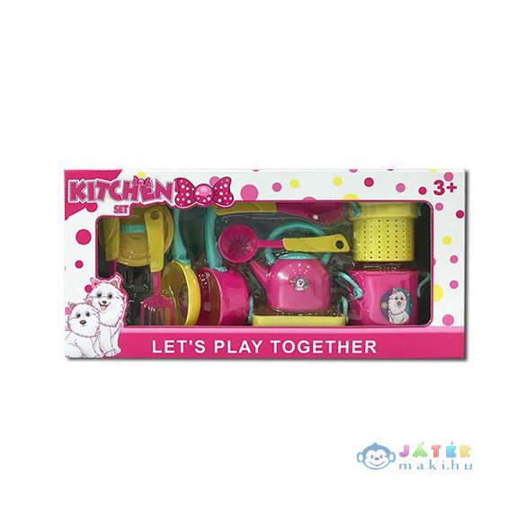 Rózsaszín Kutyusos Konyhai Edény Készlet Játékszett (Magic Toys, MKL628430)