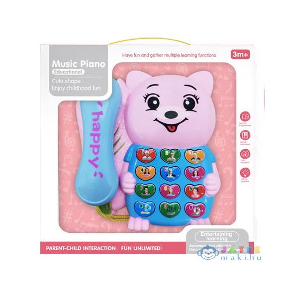 Rózsaszín Macis Telefon Fénnyel És Hanggal (Magic Toys, MKL560444)