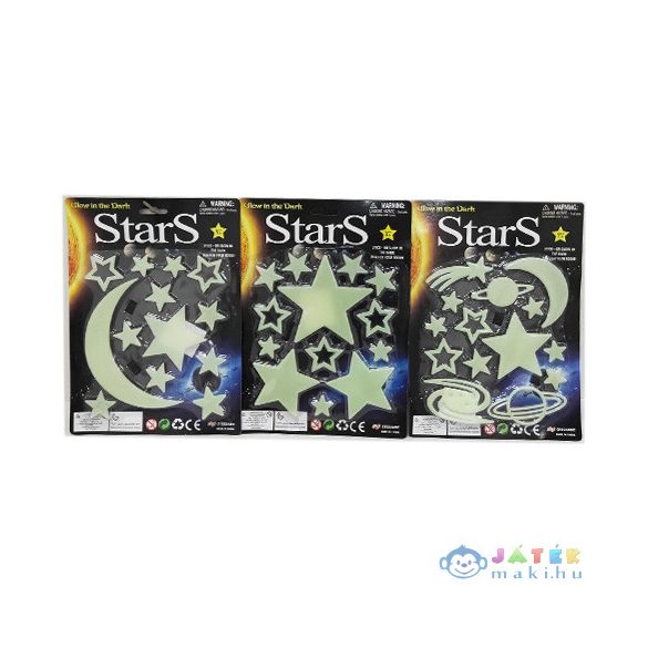 Sötétben Világító Hold És Csillagok Háromféle Változatban 1Db (Magic Toys, MKK277584)