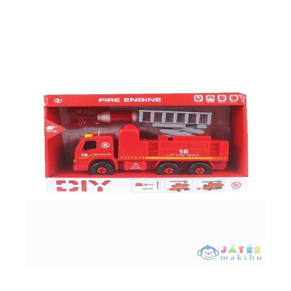 Szétszerelhető Emelőkosaras Tűzoltóautó Hanggal És Szerszámokkal (Magic Toys, MKK440808)