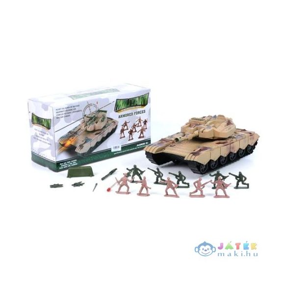 Tank Játékszett Katonákkal És Kiegészítőkkel Sivatagi Színben (Magic Toys, MKL165740)