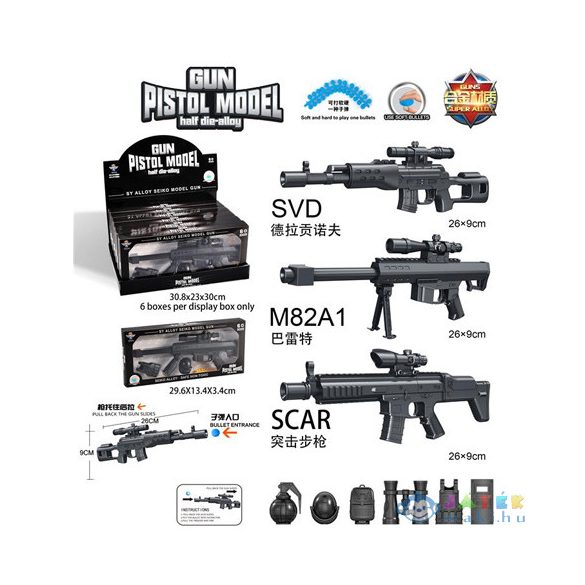 Távcsöves Fegyver Szett Kiegészítővel Többféle Változatban (Magic Toys, MKL570101)