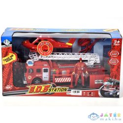   Tűzoltóautó És Helikopter Fénnyel, Hanggal És Figurákkal (Magic Toys, MKL337523)