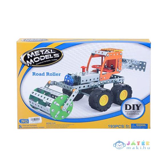 Úthengeres Traktor Fém Építőjáték 193Db-os (Magic Toys, MKK268395)