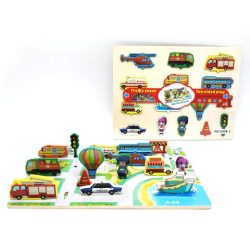   Városi Forgalom Fa Kétoldalú Puzzle (Magic Toys, MKO361082)
